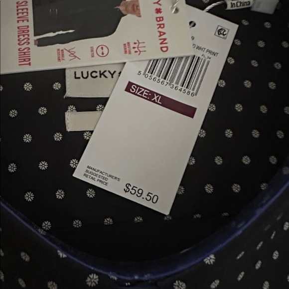 Lucky Brand Men's Black and White Polka Dot Shirt - Picture 4 of 4